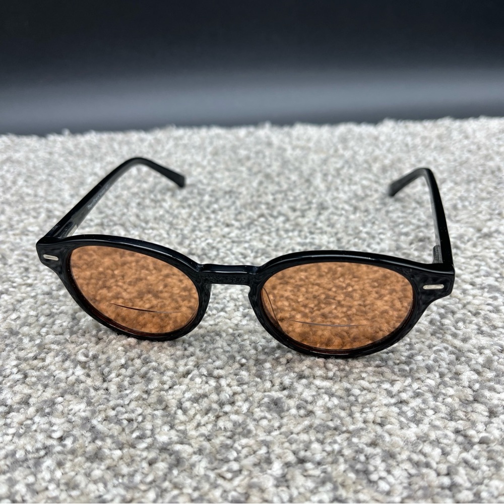 Black Frame Sunglasses with Amber Lenses - Women Accessories